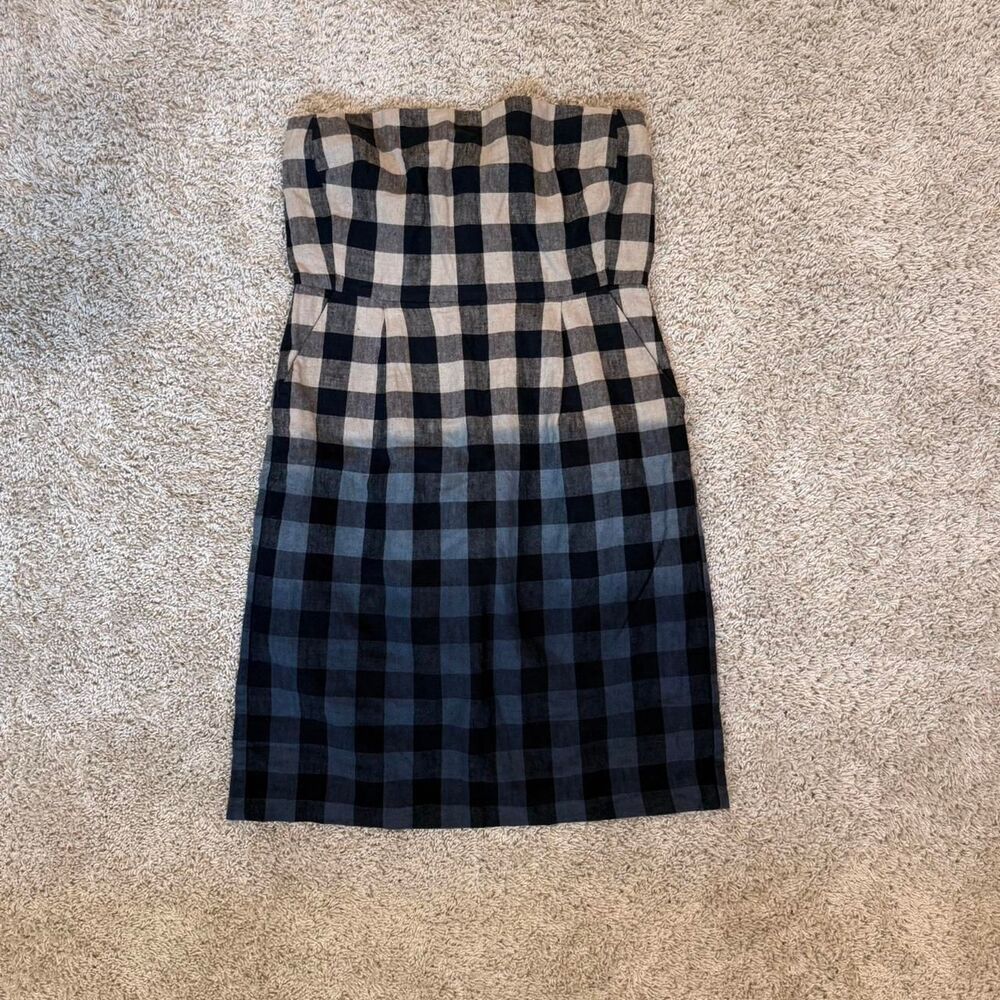 Gap Women's Cotton-Linen Blue Hombre Strapless Dress Size 6